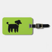 Schwarzes Poodle auf Grün (Farbe ist anpassbar) Gepäckanhänger (Vorderseite horizontal)