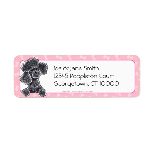 Schwarzes Poodle Kleine Knochen Rosa (Vorne)