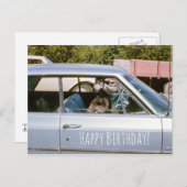 Schwarzes Poodle Niedlicher Welpenhund Auslauffens Postkarte (Vorne/Hinten)