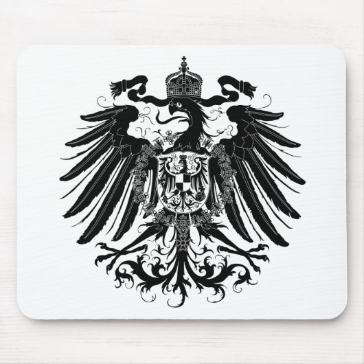 Schwarzes preussisches Eagle Mousepad (Vorne)