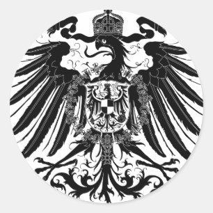 Schwarzes preussisches Eagle Runder Aufkleber