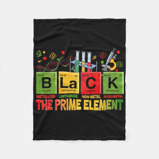 Schwarzes Primelement Schwarze Geschichte Monat Pe Fleecedecke (Vorderseite)