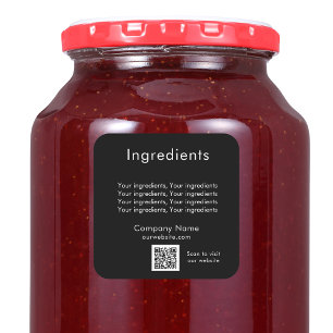 Schwarzes Produktinhaltsverzeichnis QR-Code-Label Quadratischer Aufkleber