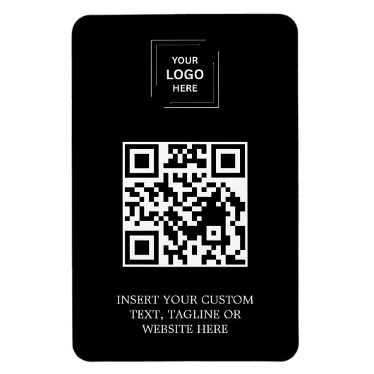 Schwarzes professionelles QR-Branding-Style Magnet (Vertikal)