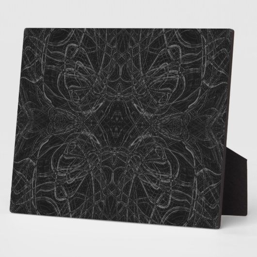 Schwarzes psychedelisches Muster Fotoplatte (Seite)