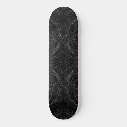 Schwarzes psychedelisches Muster Skateboard (Vorderseite)