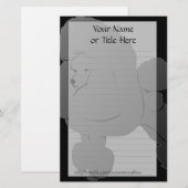 Schwarzes Pudel-Briefpapier Briefpapier (Vorne/Hinten)
