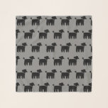 Schwarzes Pudel-Muster Schal<br><div class="desc">Der Schal des Pudel-Liebhabers. Schwarzes und graues Muster.</div>