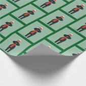 Schwarzes Pudel-Wintermuster Geschenkpapier (Ecke)