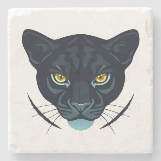 Schwarzes Puma Streetstyle-Design Steinuntersetzer (Vorderseite)