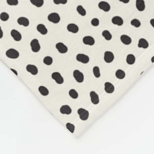 Schwarzes Punktmuster Fleecedecke (Ecke)