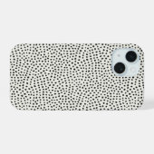 Schwarzes Punktmuster iPhone 15 Hülle (Rückseite (Horizontal))