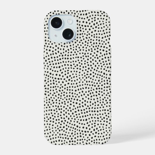 Schwarzes Punktmuster iPhone 15 Hülle (Rückseite)