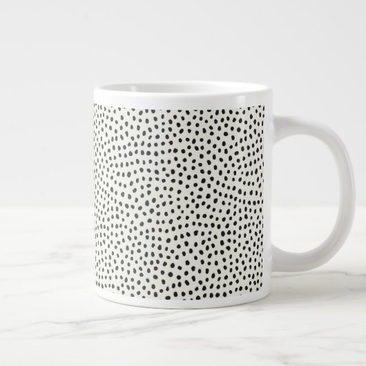 Schwarzes Punktmuster Jumbo-Tasse (Rechts)