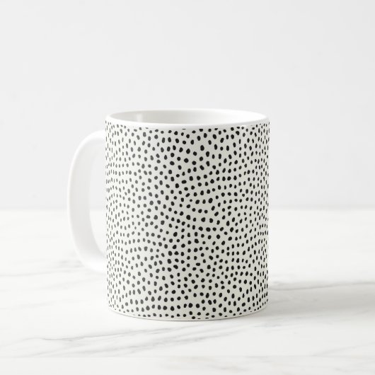 Schwarzes Punktmuster Kaffeetasse (Vorderseite Links)