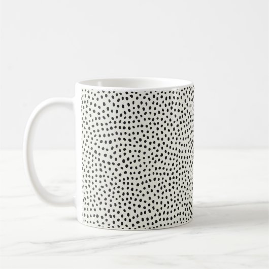 Schwarzes Punktmuster Kaffeetasse (Links)