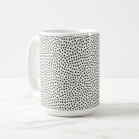 Schwarzes Punktmuster Kaffeetasse (Vorderseite Links)