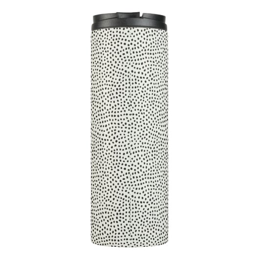 Schwarzes Punktmuster Thermosbecher (Rückseite)
