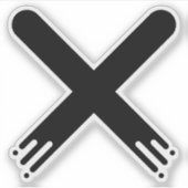 Schwarzes Punktstil-Buchstabe X-Monogramm Aufkleber (Vorderseite)