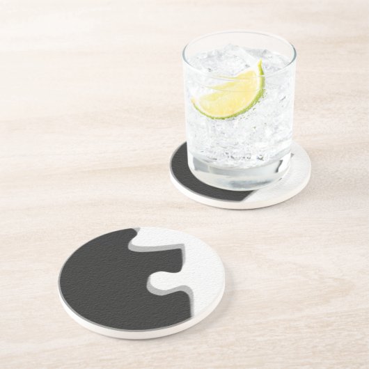 Schwarzes Puzzle Coaster Untersetzer (Seite)