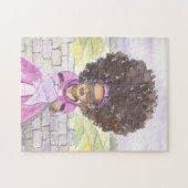 Schwarzes Puzzlespiel Rapunzel Prinzessin Afro Puzzle (Horizontal)