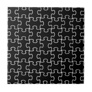 schwarzes Puzzletyp Fliese