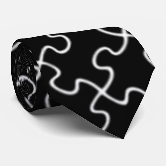 schwarzes Puzzletyp Krawatte (Gerollt)