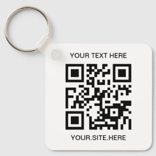 Schwarzes QR-Code-Foto Schlüsselanhänger