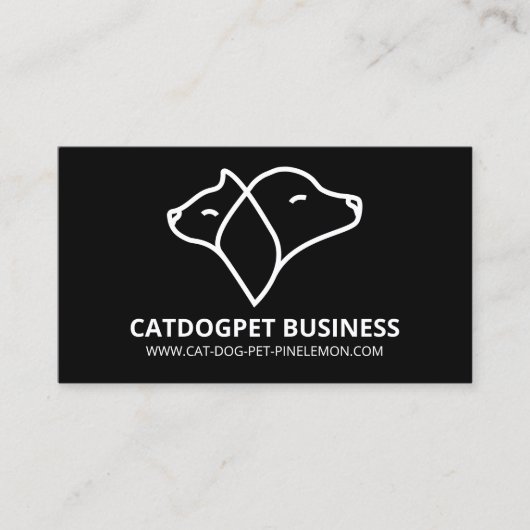 Schwarzes Qr-Code-Logo Hund Katze Haustier Visitenkarte (Vorderseite)