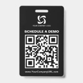Schwarzes QR-Code-Website-Messen-Schild Ausweis (Rückseite)