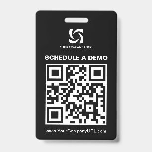 Schwarzes QR-Code-Website-Messen-Schild Ausweis
