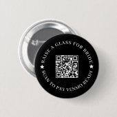Schwarzes QR-Junggesellenabschied-Design Button (Vorne & Hinten)
