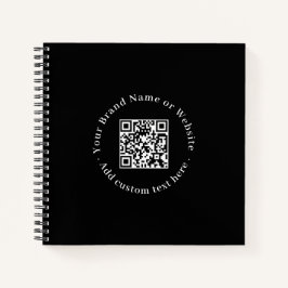 Schwarzes QR | Modernes Minimalistisches Geschäftl Notizblock