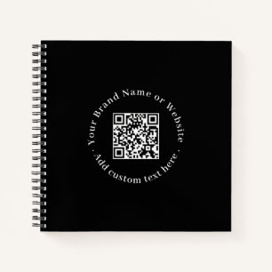 Schwarzes QR   Modernes Minimalistisches Geschäftl Notizblock