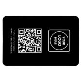 Schwarzes QR | Professionelles modernes Geschäftsl Magnet (Horizontal)