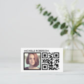 Schwarzes Qr und Foto Visitenkarte (Stehend Vorderseite)