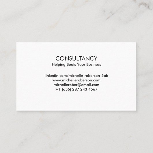 Schwarzes Qr und Foto Visitenkarte (Rückseite)