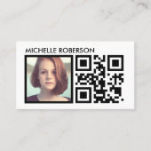 Schwarzes Qr und Foto Visitenkarte (Vorderseite)