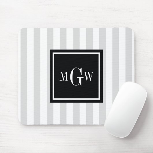 Schwarzes Quadrat 3 Monogramm Mousepad (Mit Mouse)