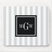 Schwarzes Quadrat 3 Monogramm Mousepad (Vorne)