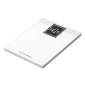 Schwarzes Quadrat 3 Monogramm Notizblock (Rotiert)