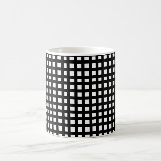 Schwarzes Quadrat-Gitter Kaffeetasse (Mittel)