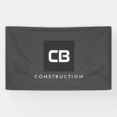Schwarzes Quadrat Monogram Construction Logo Dunke Banner (Horizontal)