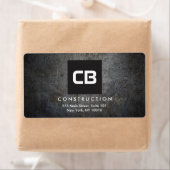 Schwarzes Quadrat Monogram Grunge Metal Constructi (Insitu)