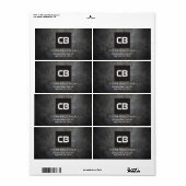 Schwarzes Quadrat Monogram Grunge Metal Constructi (Vorne)