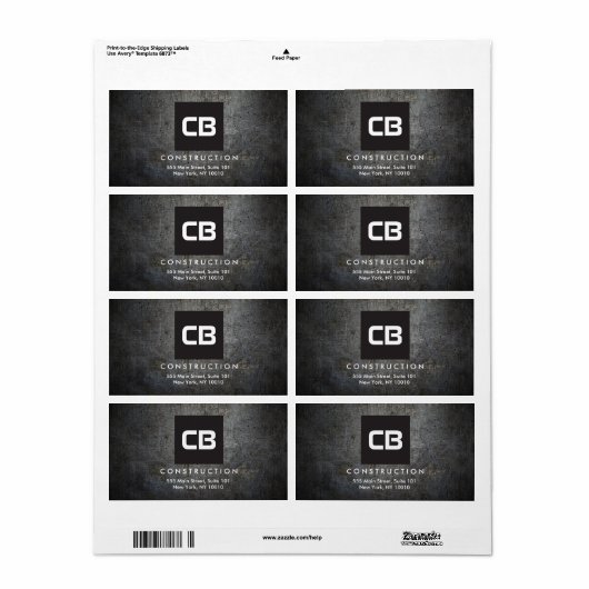 Schwarzes Quadrat Monogram Grunge Metal Constructi (Vorne)