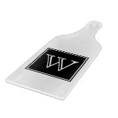 Schwarzes Quadrat-Monogramm-Schneidplatte Schneidebrett (Ecke)