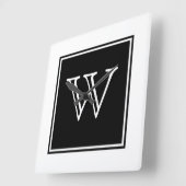 Schwarzes Quadrat-Monogramm-Uhr Quadratische Wanduhr (Winkel)