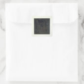 Schwarzes Quadrat Quadratischer Aufkleber (Tasche)