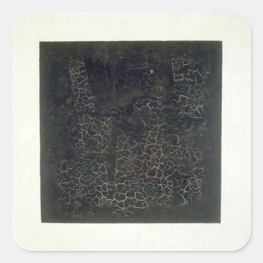 Schwarzes Quadrat Quadratischer Aufkleber (Vorderseite)